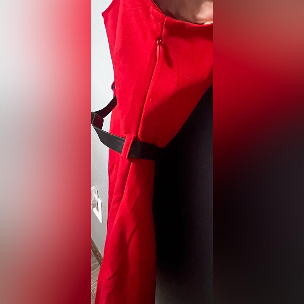 Allegra K Red Dress with Belt - Picture 4 of 4